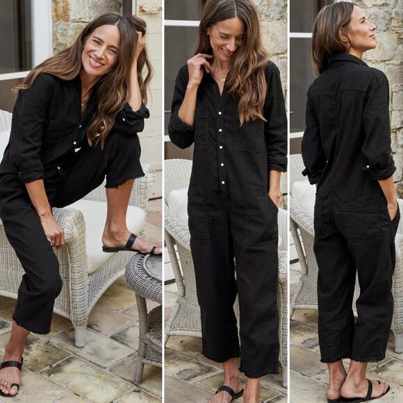 Frank and Eileen Jumpsuit NORTHERN IRELAND Black Playsuit Romper Size M - Picture 1 of 8